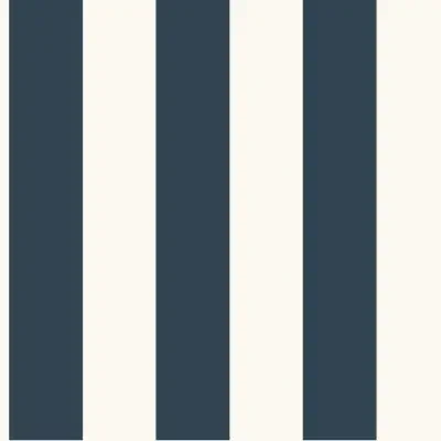 Awning Stripe Navy Wallpaper