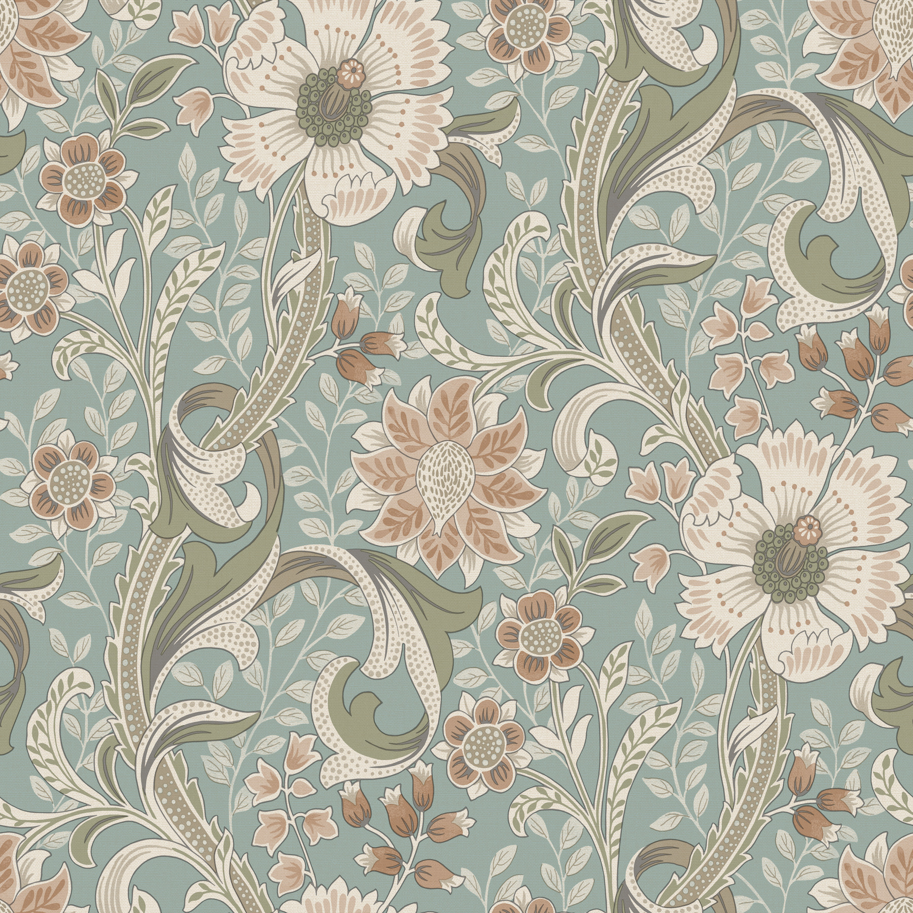 Liora Aqua Floral Trail Wallpaper