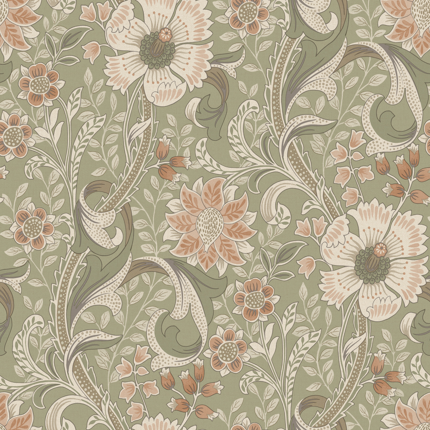 Liora Green Floral Trail Wallpaper