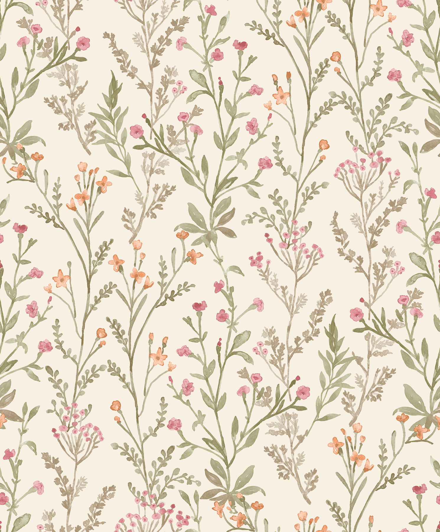 Laverne Green Wildflowers Wallpaper