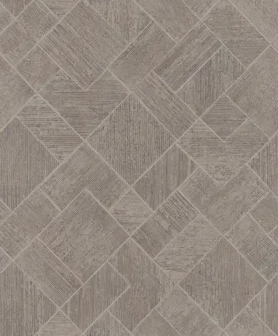 Marquetry Taupe Tile Wallpaper