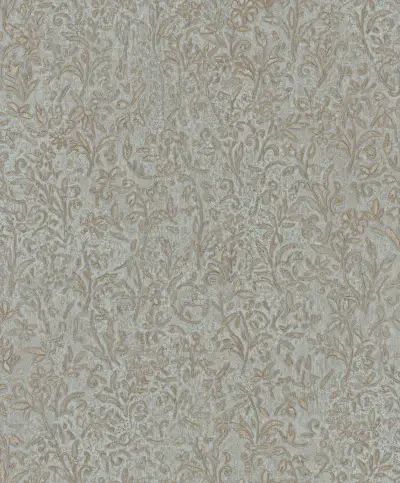 Sculpted Floral Gold Relief Wallpaper