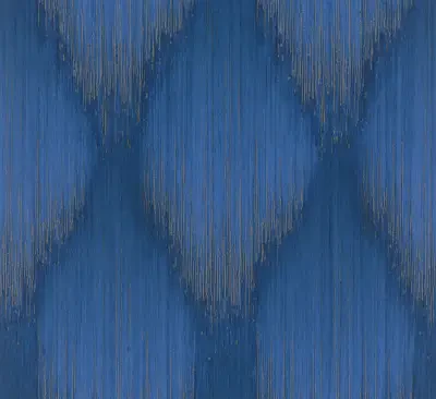 Starfall Sapphire Metallic Ikat Wallpaper