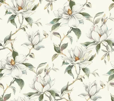 Garden Jewels White Wallpaper