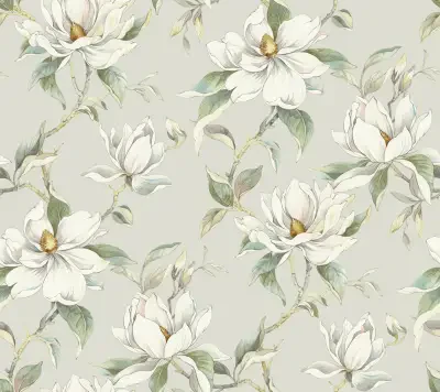 Garden Jewels Warm Grey Wallpaper